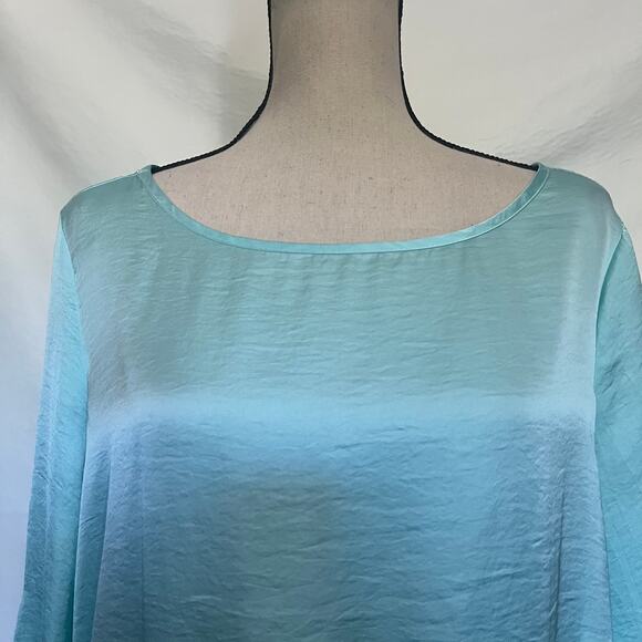 CARTISE Smocked Peasant Womens Top Size 8 Mint Rolled Puff Long Sleeve Mermaid - Picture 2 of 10